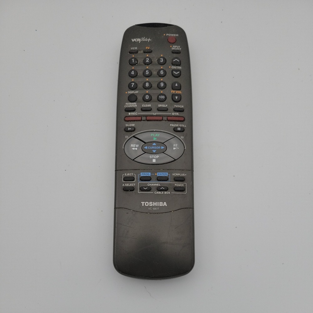 Genuine Toshiba VC-683T Dark Gray TV VCR plus‎ Remote Control